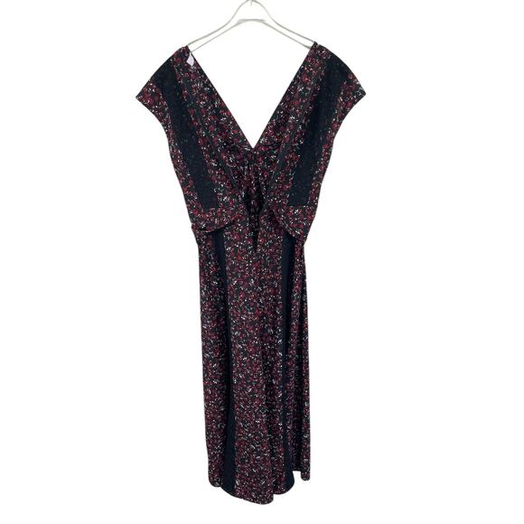 Thakoon Collective Floral Lace Maxi Dress Dark Floral Prairie Boho Sz 4 - Picture 9 of 12